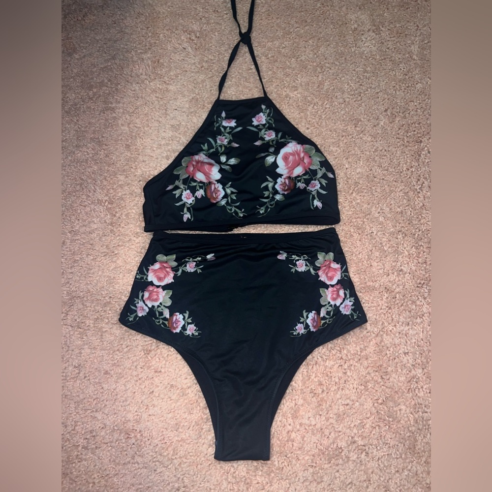 Floral two piece bathing suit